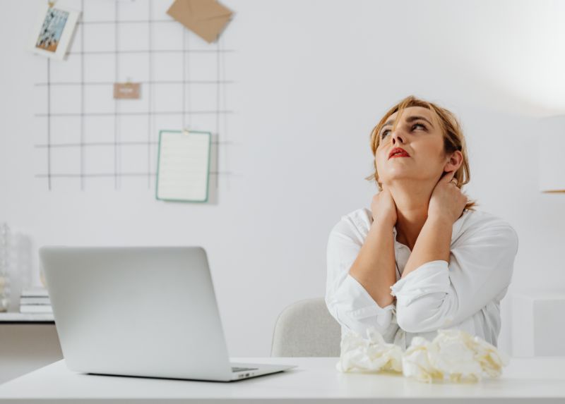 Women looking stressed