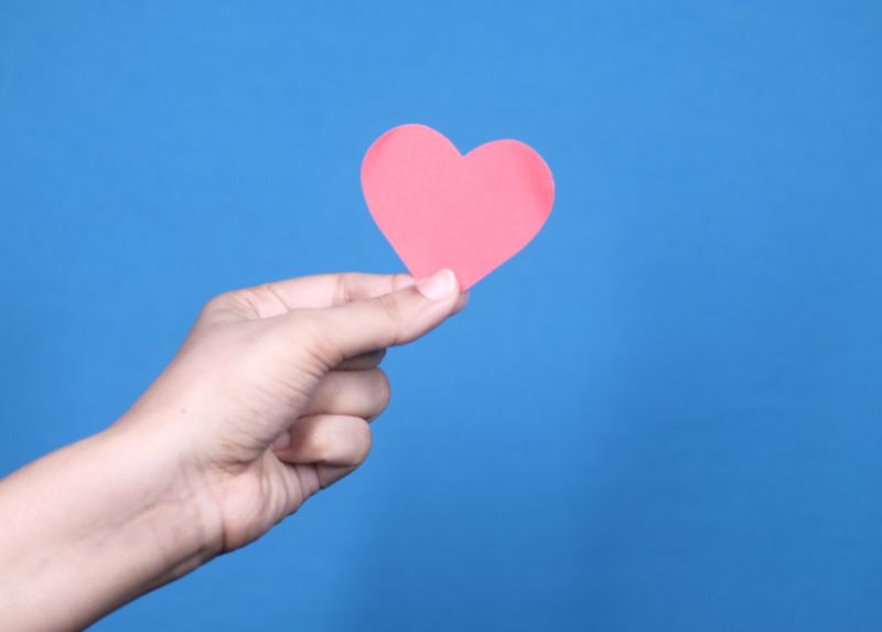 Hand holding a heart