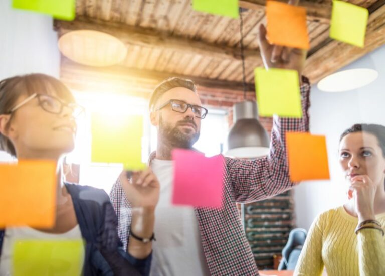 Post it notes in workshop