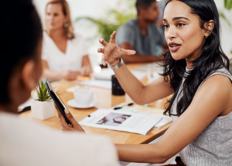 Person in conversation
