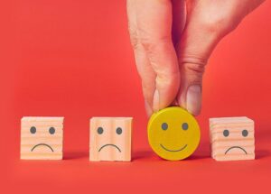 Sad and happy faces