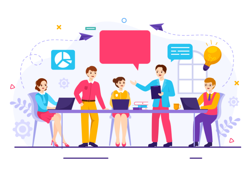 Cartoon version of an EX design sprint