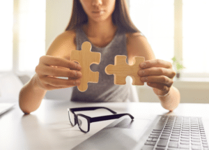 Holding puzzle pieces