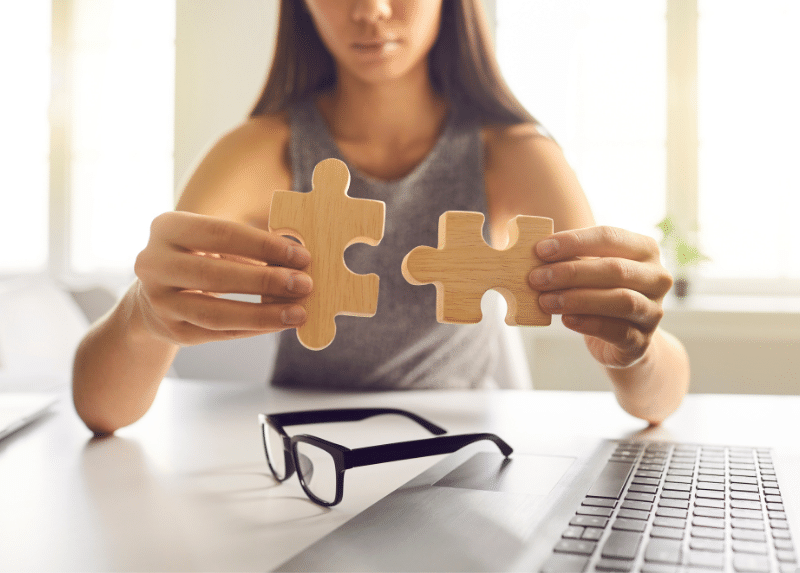 Holding puzzle pieces