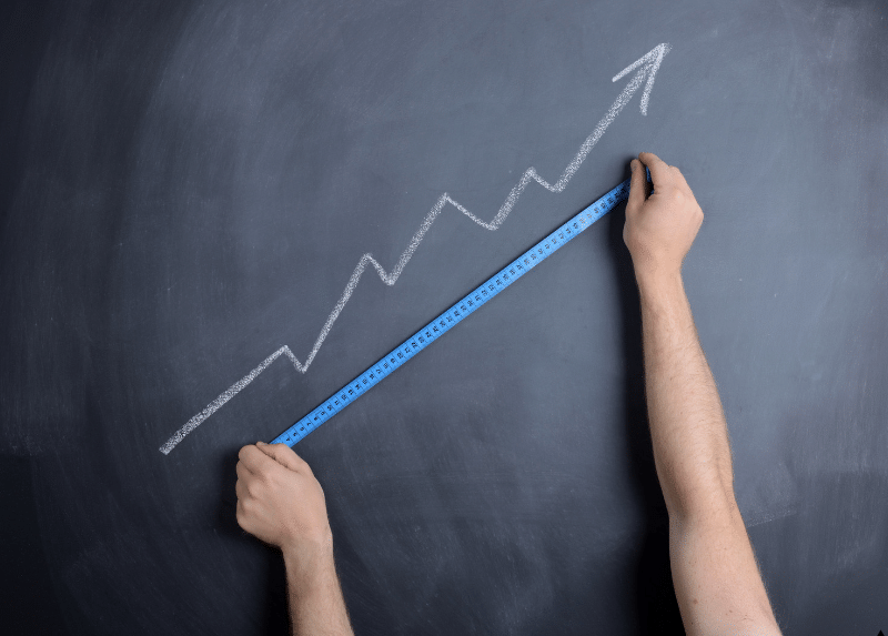 Graph on chalkboard